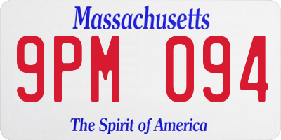 MA license plate 9PM094