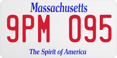 MA license plate 9PM095