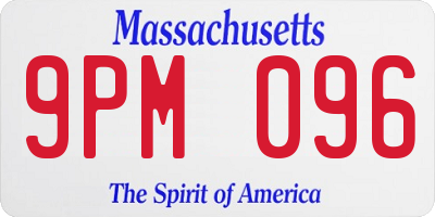 MA license plate 9PM096