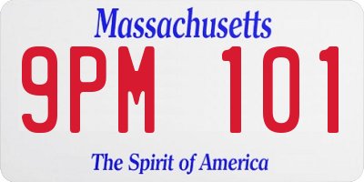 MA license plate 9PM101