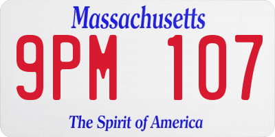 MA license plate 9PM107
