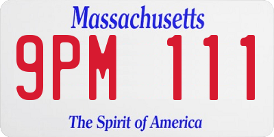 MA license plate 9PM111