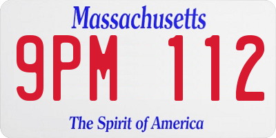 MA license plate 9PM112