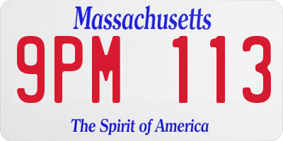 MA license plate 9PM113