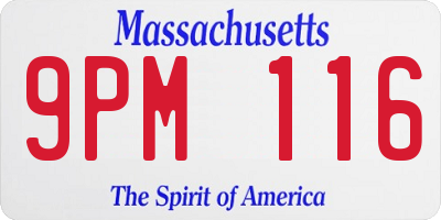 MA license plate 9PM116