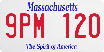 MA license plate 9PM120