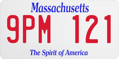 MA license plate 9PM121