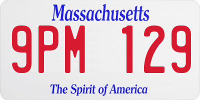 MA license plate 9PM129