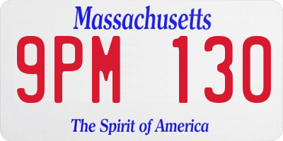 MA license plate 9PM130