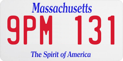 MA license plate 9PM131