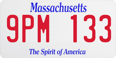 MA license plate 9PM133