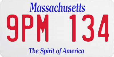 MA license plate 9PM134