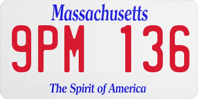 MA license plate 9PM136