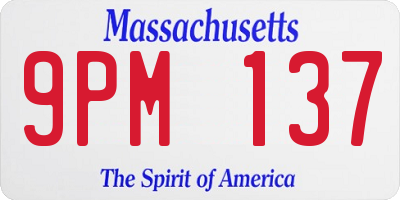 MA license plate 9PM137