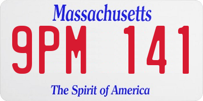 MA license plate 9PM141