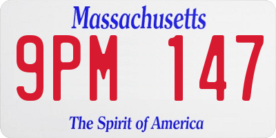 MA license plate 9PM147