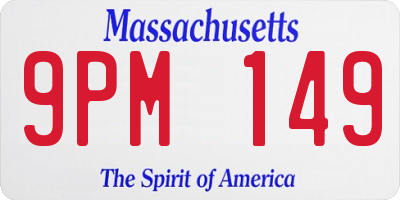 MA license plate 9PM149