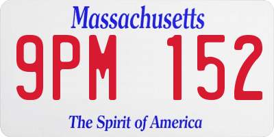MA license plate 9PM152