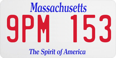 MA license plate 9PM153