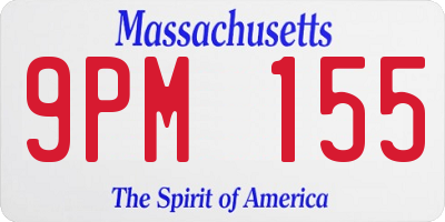 MA license plate 9PM155