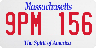 MA license plate 9PM156