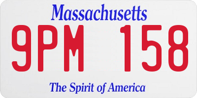 MA license plate 9PM158