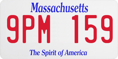 MA license plate 9PM159