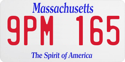 MA license plate 9PM165