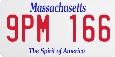 MA license plate 9PM166