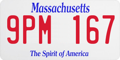 MA license plate 9PM167