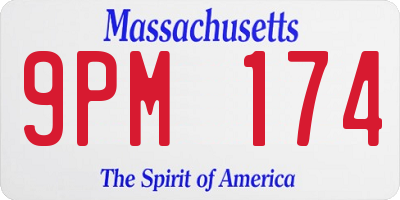 MA license plate 9PM174