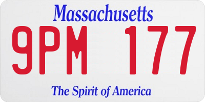 MA license plate 9PM177