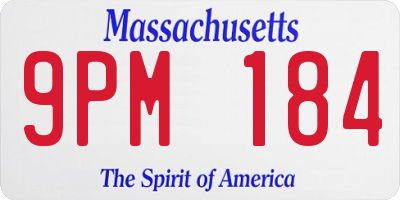 MA license plate 9PM184