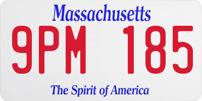 MA license plate 9PM185