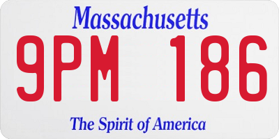 MA license plate 9PM186