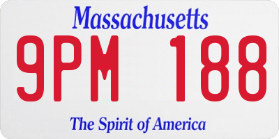 MA license plate 9PM188