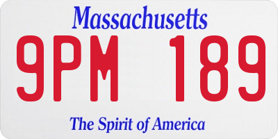 MA license plate 9PM189