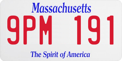 MA license plate 9PM191