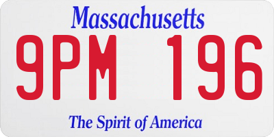 MA license plate 9PM196