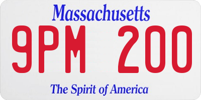 MA license plate 9PM200