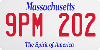 MA license plate 9PM202