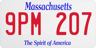 MA license plate 9PM207
