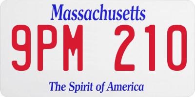 MA license plate 9PM210