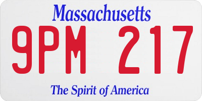 MA license plate 9PM217