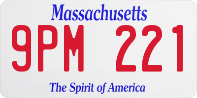 MA license plate 9PM221