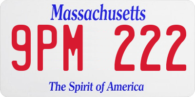 MA license plate 9PM222
