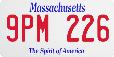 MA license plate 9PM226