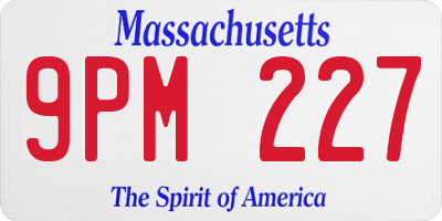 MA license plate 9PM227