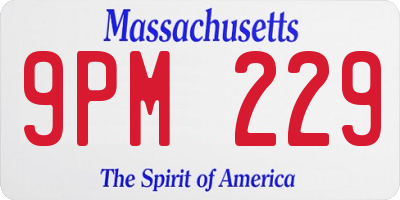 MA license plate 9PM229