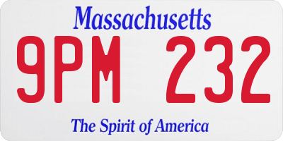 MA license plate 9PM232